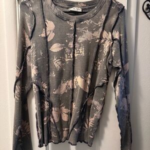 Free People Floral Long Sleeve Top